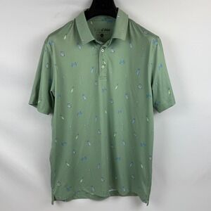 Chubbies Mens Golf Polo Shirt Green Short Sleeve Button Up Size Medium